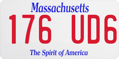 MA license plate 176UD6