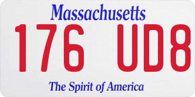 MA license plate 176UD8