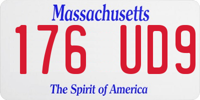 MA license plate 176UD9