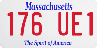 MA license plate 176UE1