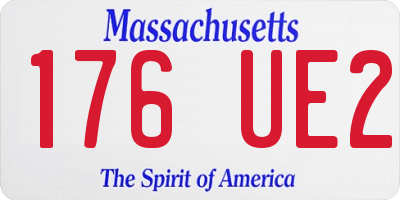 MA license plate 176UE2