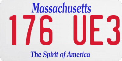 MA license plate 176UE3