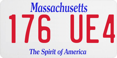 MA license plate 176UE4