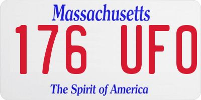 MA license plate 176UF0