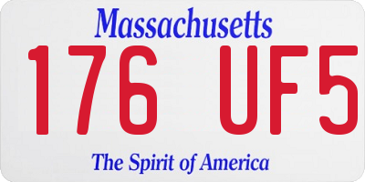 MA license plate 176UF5