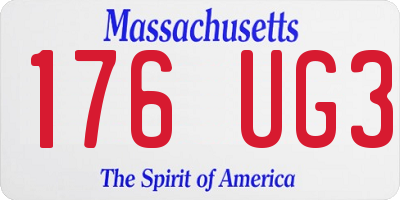 MA license plate 176UG3
