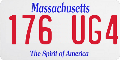 MA license plate 176UG4