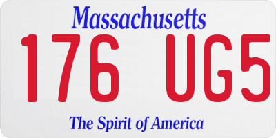 MA license plate 176UG5