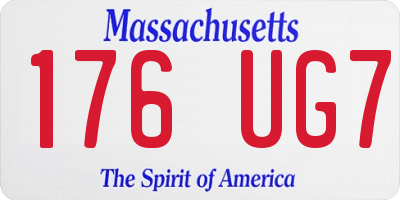 MA license plate 176UG7