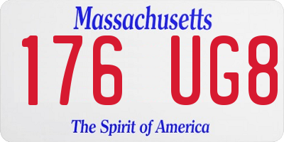 MA license plate 176UG8