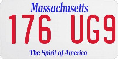 MA license plate 176UG9