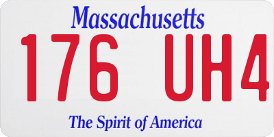 MA license plate 176UH4