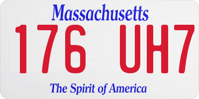 MA license plate 176UH7