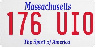 MA license plate 176UI0