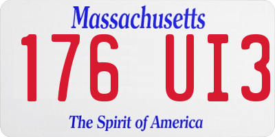 MA license plate 176UI3
