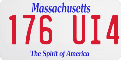 MA license plate 176UI4