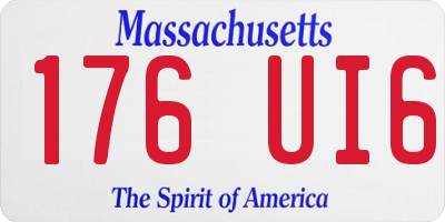 MA license plate 176UI6