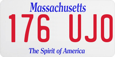 MA license plate 176UJ0