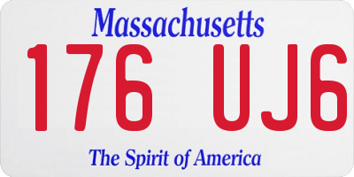 MA license plate 176UJ6