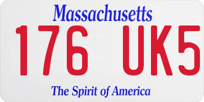MA license plate 176UK5