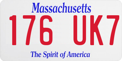 MA license plate 176UK7