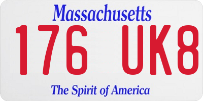 MA license plate 176UK8
