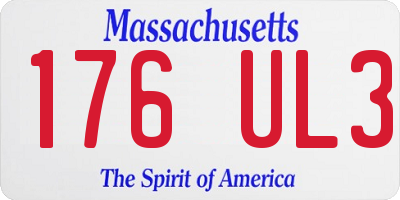 MA license plate 176UL3