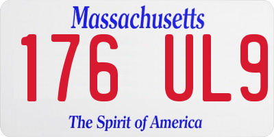 MA license plate 176UL9