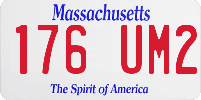 MA license plate 176UM2