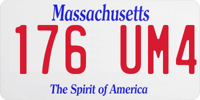 MA license plate 176UM4