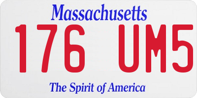 MA license plate 176UM5