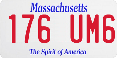 MA license plate 176UM6