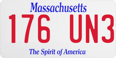 MA license plate 176UN3