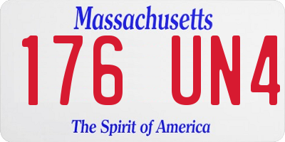 MA license plate 176UN4