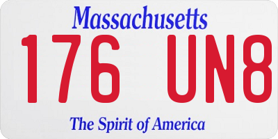 MA license plate 176UN8