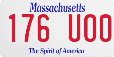 MA license plate 176UO0