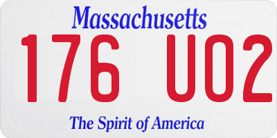 MA license plate 176UO2