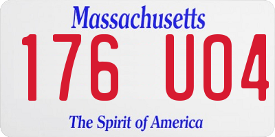 MA license plate 176UO4