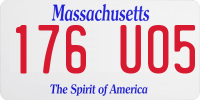 MA license plate 176UO5