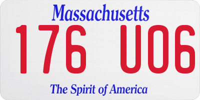 MA license plate 176UO6