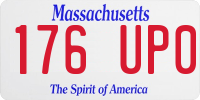 MA license plate 176UP0