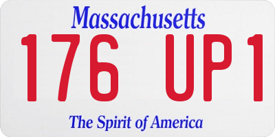 MA license plate 176UP1