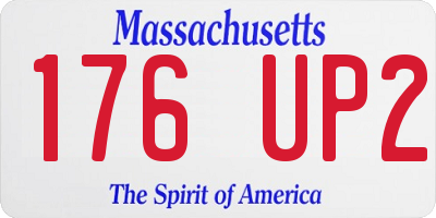 MA license plate 176UP2