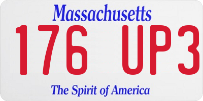 MA license plate 176UP3