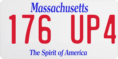 MA license plate 176UP4