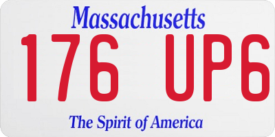 MA license plate 176UP6