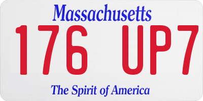 MA license plate 176UP7