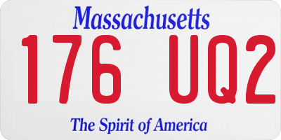 MA license plate 176UQ2