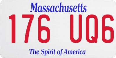MA license plate 176UQ6