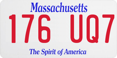 MA license plate 176UQ7